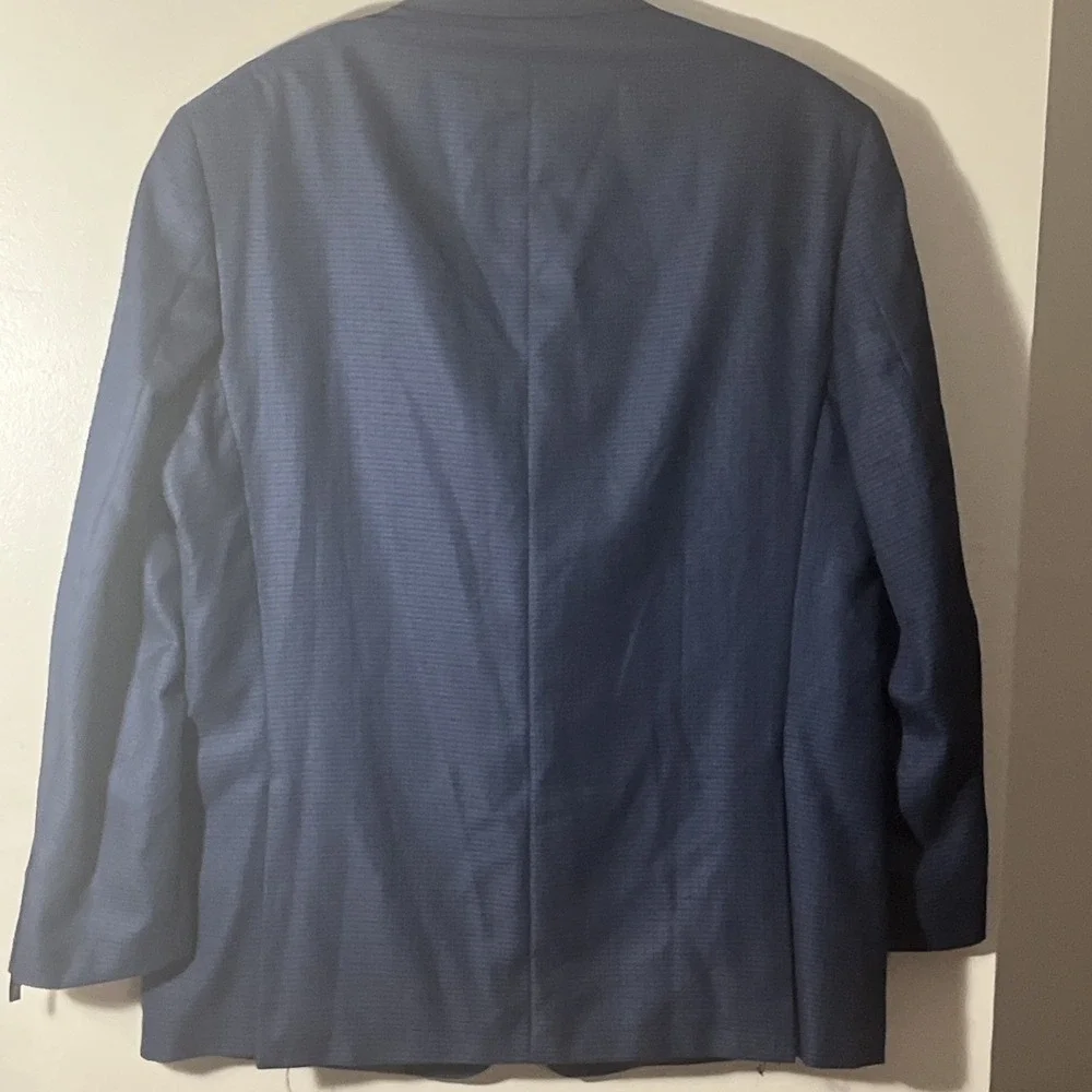 NWT Pierre Loren Navy Houndstooth Sport Coat Blazer 46L‎